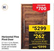 Horizontal Pine Pivot Door 653663