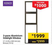 Kenzo 3-Panel Aluminium Sidelight Window 1014-2.1m(h) x 600mm(w)