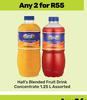 Hall's Blended Fruit Drink Concentrate Assorted-For Any 2 x 1.25L