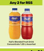 Hall's Blended Fruit Drink Concentrate Assorted-For Any 2 x 1.25L