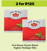 Five Roses Ceylon Blend Tagless Teabags-For 2 x 102s