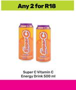 Super C Vitamin C Energy Drink-For Any 2 x 500ml