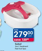 Sorbet 3 In 1 Treatment Fab Foot Spa-Each