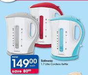 Safeway 1.7Litre Cordless Kettle-Each