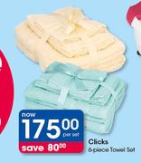 Clicks 6 Piece Towel Set-Per Set