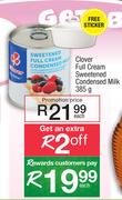 Clover Full Cream Sweetened Condensed Milk-385g Each