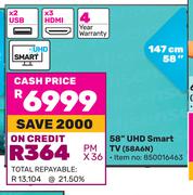Hisense 58"(147cm) UHD Smart TV 58A6N
