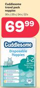 Cuddlesome Travel Pack Nappies-30's/25's/24's/22's