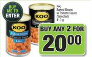 Koo Baked Beans In Tomato Sauce (Selected)-For Any 2x410g