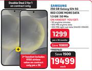 2 x Samsung Galaxy S24 256GB 5G-On 1.3GB Red Core More Data