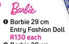 Barbie 29cm Entry Fashion Doll-Each