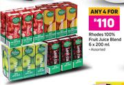 Rhodes 100% Fruit Juice Blend (Assorted)-For Any 4 x 6 x 200ml