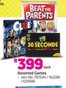 Assorted Games (Item No 787594/162286/625586.)-Each