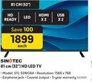 Sinotec 32" (81cm) HD LED TV STL-32WG6A
