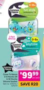 Tommee Tippee Closer To Nature 0-6 Months Or 6-18 Months Silicone Soother-Per Pack