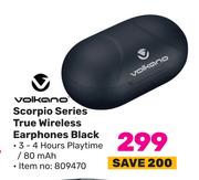Volkano Scorpio Series True Wireless Earphones Black