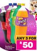 Sparletta Or Twist Soft Drinks Assorted-For Any 3 x 2Ltr