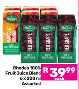 Rhodes 100% Fruit Juice Blend Assorted-6 x 200ml