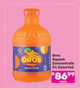 Oros Squash Concentrate Assorted-5Ltr Each
