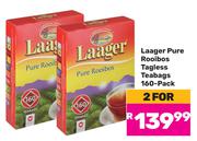 Laager Pure Rooibos Tagless Teabags (160-Pack)-For2 