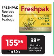 Freshpak Rooibos Tagless Teabags-4 x 80's
