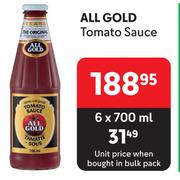 All Gold Tomato Sauce-6 x 700ml