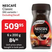 Nescafe Classic (All Variants-Excluding  Decaf)-6 x 200g