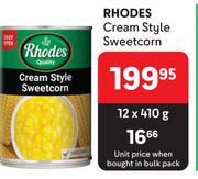 Rhodes Cream Style Sweetcorn-12 x 410g