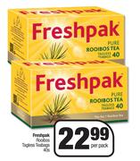 Freshpak Rooibos Tagless Teabags-40s Per Pack