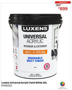 Luxens 20L Universal Acrylic Paint White 81490222