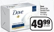 Dove Beauty Bar Banded Pack Assorted-4 x 100g Per Pack