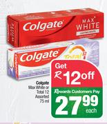 Colgate Max White Or Total 12 Assorted-75ml Each