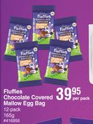 Cadbury Fluffies Chocolate Covered Mallow Egg Bag 12 Pack-165g Per Pack