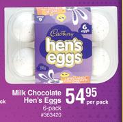 Cadbury Milk Chocolate Hen's Eggs 6 Pack-Per Pack
