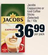 Jacobs Cappuccino Or Iced Coffee Sticks (Selected) 8's/10's-Per Pack