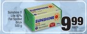 Sunshine D Lite 40% Fat Spread Brick-500g Each