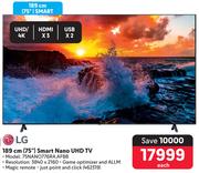 LG 75" (189cm) Smart Nano UHD TV 75NANO776RA.AFBB