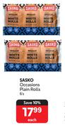 Sasko Occasions Plain Rolls-6's Each