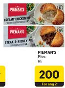 Pieman's Pies-For Any 2 x 6's