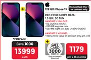 2 x Apple iPhone 13 128GB-On 1.3GB Red Core More Data/50 Min