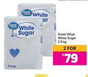 Great Value White Sugar-For 2 x 2.5Kg
