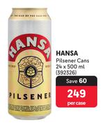 Hansa Pilsener Cans-24 x 500ml Per Case