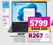 Acer 39cm Intel Celeron Laptop