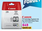 Canon Tri Cartridge System Ink Pg-445/445 Multi Pack