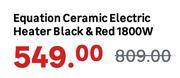 Equation Ceramic Electric Heater Black & Red 1800W
