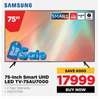 Samsung 75 Inch Smart UHD LED TV 75AU7000