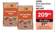 Lion Red Speckled Beans-10 x 500g