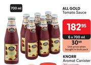 All Gold Tomato Sauce-6 x 700ml