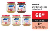 Purity 2nd Baby Foods (All Variants)-6 x 125ml