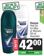 Rexona Roll On For Men Or Women Assorted-For Any 2 x 50ml